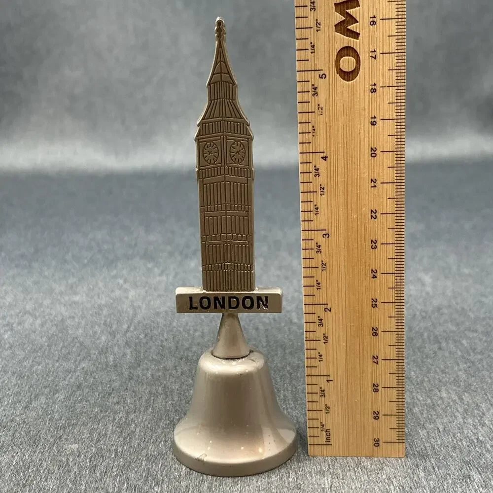Old Big Ben London Souvenir Bell Pewter Finish 6” Tall Collectible UK